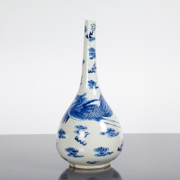 Lot 168 - CHINESE BLUE AND WHITE KANGXI BOTTLE VASE...