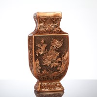 Lot 180 - CHINESE CARVED GILT RESIN VASE the vase carved...