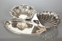 Lot 191 - GEORGE III NAVETTE SHAPED SILVER STAND with...