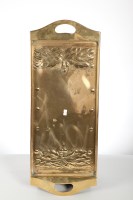 Lot 296 - ARTS AND CRAFTS BRASS TRAY with stylised acorn...