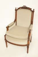 Lot 318 - LATE VICTORIAN CARVED MAHOGANY ARMCHAIR with...