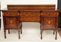 Lot 320 - LATE VICTORIAN SHERATON REVIVAL MARQUETRY...