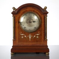Lot 326 - LATE VICTORIAN INLAID MAHOGANY MANTEL CLOCK...