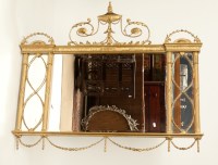 Lot 405 - EDWARDIAN ADAM REVIVAL GILT TRIPTYCH MIRROR...