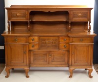 Lot 411 - LATE VICTORIAN OAK INVERSE BREAKFRONT...