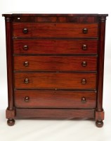Lot 412 - VICTORIAN MAHOGANY CHEST with five long...