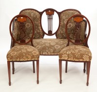 Lot 414 - LATE VICTORIAN SEVEN PIECE INLAID MAHOGANY...