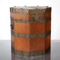 Lot 418 - EARLY VICTORIAN OCTAGONAL BRASS BOUND MAHOGANY...