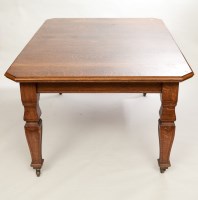 Lot 433 - VICTORIAN OAK EXTENDING DINING TABLE with...