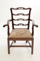 Lot 439 - 20TH CENTURYB GEORGE III STYLE LADDER BACK...