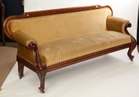 Lot 440 - VICTORIAN MAHOGANY SETTEE with floral carved...