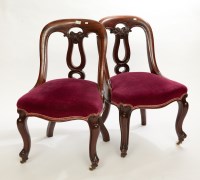 Lot 461 - SET OF SIX VICTORIAN MAHOGANY DINING CHAIRS...