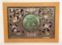 Lot 470 - 19TH CENTURY LEADED STAINED GLASS PANEL the...