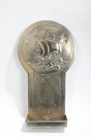 Lot 393 - MARGARET GILMOUR BRASS WALL SCONCE embossed...