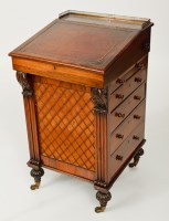 Lot 396 - VICTORIAN ROSEWOOD DAVENPORT with pierced...