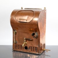 Lot 446 - VICTORIAN BARBERS TOWEL WARMER 47cm high