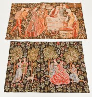Lot 451 - TWO REPRODUCTION MEDIEVAL TAPESTRY PANELS the...