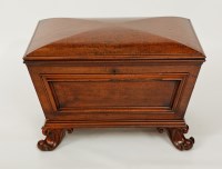Lot 462 - VICTORIAN MAHOGANY WINE COOLER of sarcophagus...