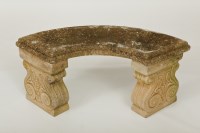 Lot 480 - REGENCY STYLE DEMILUNE CONCRETE GARDEN BENCH...
