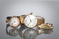 Lot 1054 - THREE EARLY TWENTIETH CENTURY WRIST WATCHES...