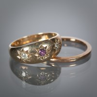 Lot 1126 - VICTORIAN STYLE AMETHYST AND DIAMOND RING with...