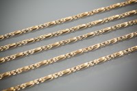 Lot 1166 - FOUR NINE CARAT GOLD NECKLACES AND A NINE...