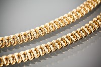 Lot 1211 - NINE CARAT GOLD NECKLACE AND BRACELET SET both...