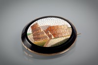 Lot 1283 - NINETEENTH CENTURY MICRO MOSAIC BROOCH of oval...