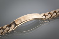 Lot 1313 - NINE CARAT GOLD IDENTITY BRACELET with blank...