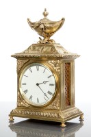 Lot 313 - LATE 19TH CENTURY FRENCH BRASS CLOCK maker...