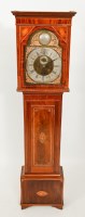 Lot 339 - GEORGE III MARQUETRY MAHOGANY LONGCASE CLOCK...