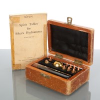 Lot 369 - MAHOGANY CASED HYDROMETER makers Peter...