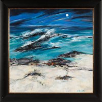 Lot 1755 - SHELAGH CAMPBELL STORM TIDE, TIREE acrylic on...