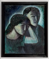 Lot 1793 - * HUGH GERARD BYARS MAN AND WOMAN oil on...