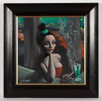 Lot 1798 - * FRANK MCFADDEN THE RED DRESS oil on canvas,...