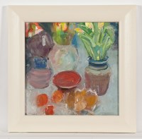 Lot 1801 - * ALMA WOLFSON STILL LIFE WITH TERRACOTTA POTS...