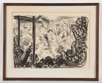 Lot 1815 - PETER HOWSON OBE THE FOOTBALL MATCH lithograph...