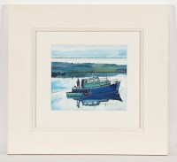 Lot 1835 - BRYAN EVANS BOAT AT BOWLING watercolour on...