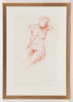 Lot 1839 - * ANNE MENDELOW SEATED FEMALE NUDE sanguine...