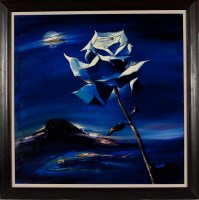 Lot 1841 - * BILL BLACKWOOD MIDNIGHT ROSE oil on canvas,...