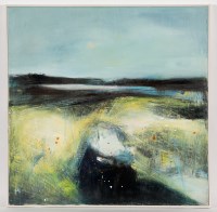 Lot 1875 - MAY BYRNE WINTER BLUES mixed media on canvas,...