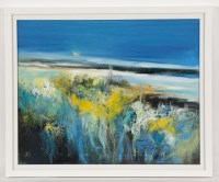 Lot 1937 - MAY BYRNE ATLANTIC BLUE oil on board, signed...