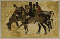 Lot 2155 - * COLIN PAYNTON, THE HORSEMEN oil on canvas,...