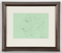 Lot 1961 - * PETER HOWSON OBE JEFF pen on coloured paper,...