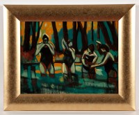 Lot 1996 - * JAMIE O'DEA MOONLIT GATHERING oil on canvas...