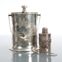 Lot 3 - CHINESE SILVER PEPPER POT AND A CHINESE SILVER...
