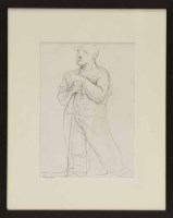 Lot 2171 - * PETER HOWSON OBE, STUDY OF A MAN pencil on...