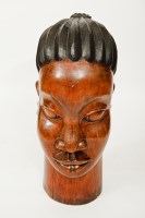 Lot 134 - LARGE AFRICAN WOOD HEAD CARVING of a female...