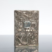 Lot 150 - 19TH CENTURY CHINESE EXPORT SILVER CARD CASE...