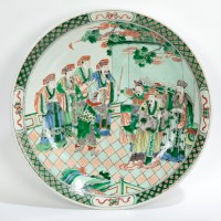 Lot 180 - 19TH CENTURY CHINESE FAMILLE VERTE CHARGER...